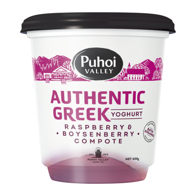 Puhoi Valley Greek Yoghurt Raspberry & Boysenberry Compote